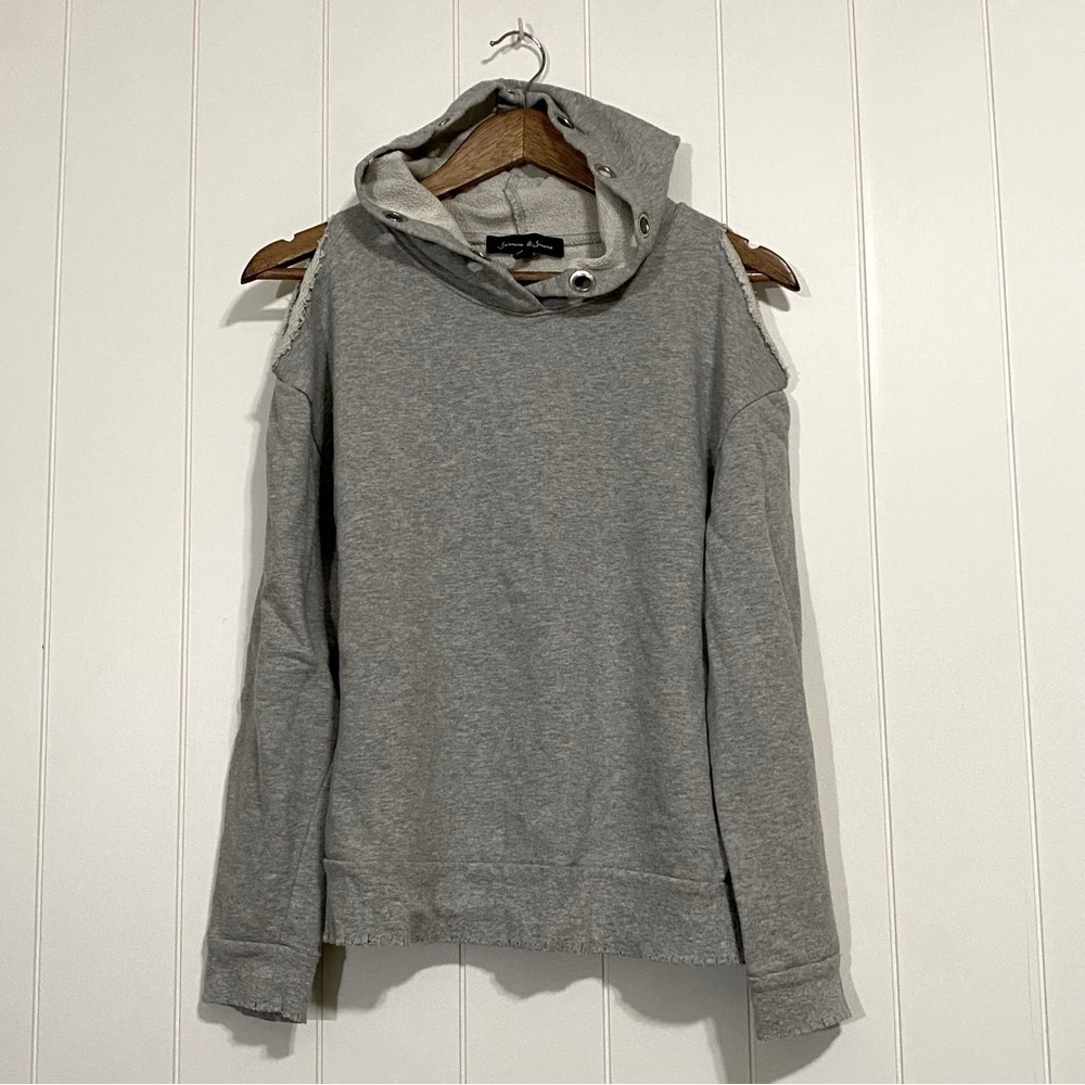 JASMINE & Julianna Distressed Cold Shoulder Hoodie size S